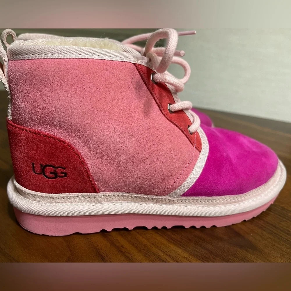 UGG Suede Neumel Mashup “Pink” Boots, Chukka Silhouette, Wool‎ Blend Lining